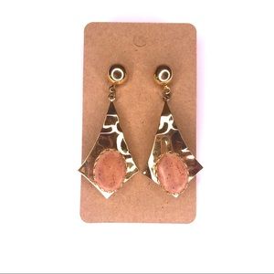 Gold Tone Pierced Dangle Cluster Earrings